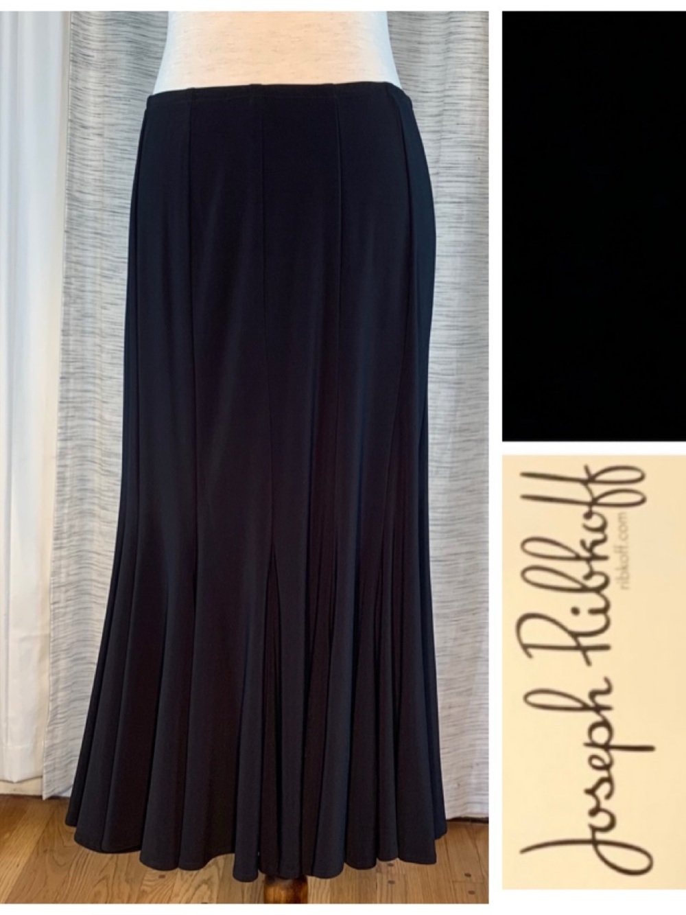 Joseph Ribkoff black A-line skirt.